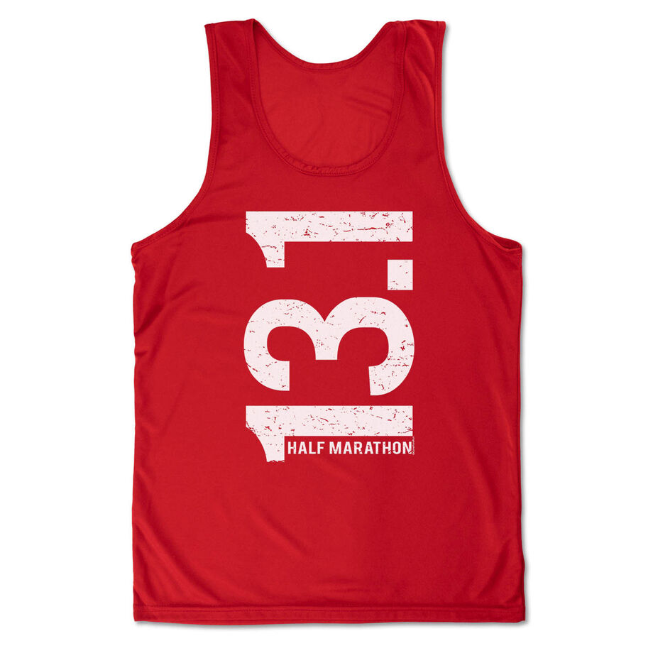 Men's Running Performance Tank Top - 13.1 Half Marathon Vertical