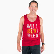 Men's Running Performance Tank Top - Will Run For Beer