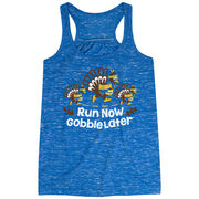 Flowy Racerback Tank Top - Run Now Gobble Later Turkey Trot
