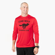 Men's Running Long Sleeve Performance Tee - Lone Wolf Runners Club