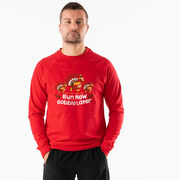 Running Raglan Crew Neck Pullover - Run Now Gobble Later Turkey Trot