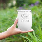 Running Stainless Steel Wine Tumbler - She Believed She Could So She Did
