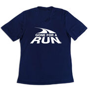 Women's Short Sleeve Tech Tee - Gone For a Run White Logo