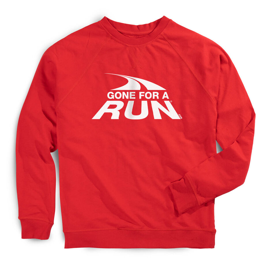 Running Raglan Crew Neck Pullover - Gone For a Run White Logo
