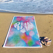 Running Premium Beach Towel - Love the Run Watercolor
