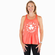 Running Flowy Racerback Tank Top - Kiss Me I am a Runner Shamrock