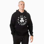 Statement Fleece Hoodie -  Kiss Me I am a Runner Shamrock