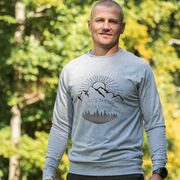 Running Raglan Crew Neck Pullover - Life's Long Run Long (Mountains)