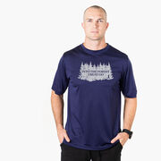 Men's Running Short Sleeve Performance Tee - Into the Forest I Must Go Running