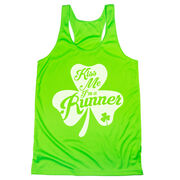 Women's Racerback Performance Tank Top - Kiss A Lucky Runner