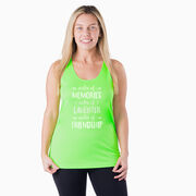 Women's Racerback Performance Tank Top - Miles of Friendship Mantra