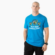 Running Short Sleeve T-Shirt - Run Now Gobble Later Turkey Trot