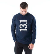 Running Raglan Crew Neck Pullover - 13.1 Half Marathon Vertical