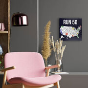 Running Canvas Wall Art - Run 50 States