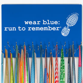 Running Large Hooked on Medals Hanger - wear blue: run to remember