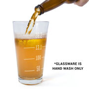 16 oz Beer Pint Glass Runner's Measurements