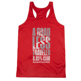 Women's Racerback Performance Tank Top - A Road Less Traveled - Marathoner