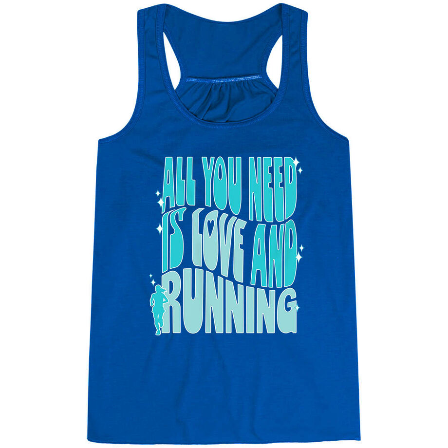 Flowy Racerback Tank Top - All You Need is Love and Running