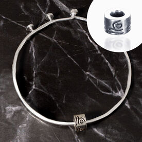 Sterling Silver Adjustable Bangle Bracelet - Swimmer