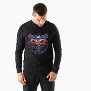 Running Raglan Crew Neck Sweatshirt - We Run Free Because Of The Brave