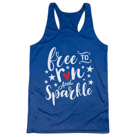 Women's Racerback Performance Tank Top - Free To Run And Sparkle