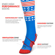 Woven Knee-High Socks - USA Stars & Stripes