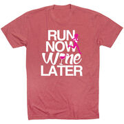 Running Short Sleeve T-Shirt - Run Now Wine Later (Bold)