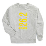 Running Raglan Crew Neck Sweatshirt - Boston 26.2 Vertical