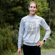 Running Raglan Crew Neck Pullover - This Is My Happy Hour