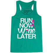 Flowy Racerback Tank Top - Run Now Wine Later (Bold)