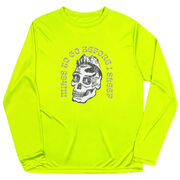 Men's Running Long Sleeve Performance Tee - Miles To Go Before I Sleep - Skull