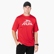 Men's Running Short Sleeve Performance Tee - Gone For a Run White Logo