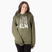 Statement Fleece Hoodie -  Live Love Run Silhouette