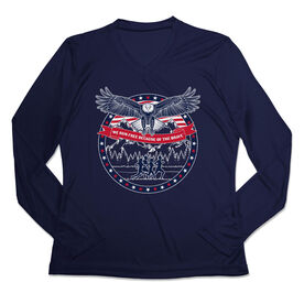 Women's Long Sleeve Tech Tee - We Run Free Because Of The Brave