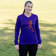 Women's Long Sleeve Tech Tee - Autumn Runner Girl