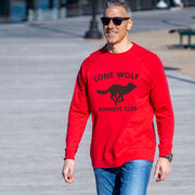 Running Raglan Crew Neck Pullover - Run Club Lone Wolf