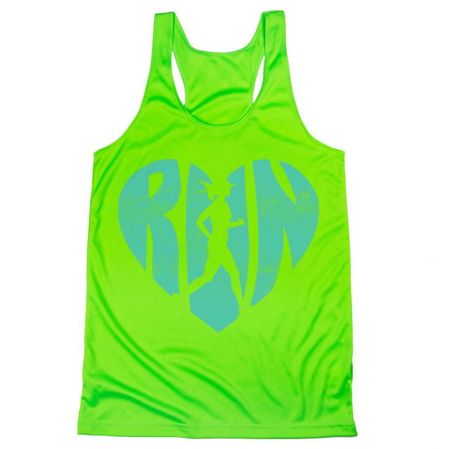 Women's Racerback Performance Tank Top - Love The Run