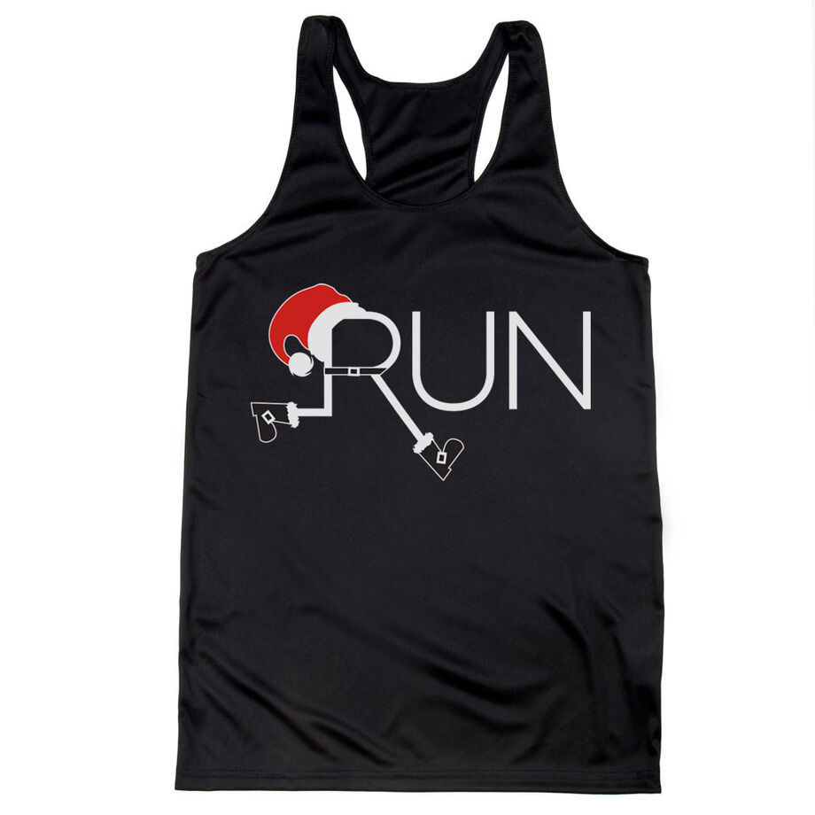 Women's Racerback Performance Tank Top - Let's Run For Christmas