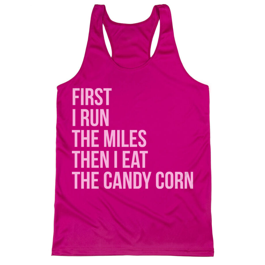 Women's Racerback Performance Tank Top - Then I Eat The Candy Corn