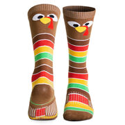 Woven Knee-High Socks - Goofy Turkey With Stripes