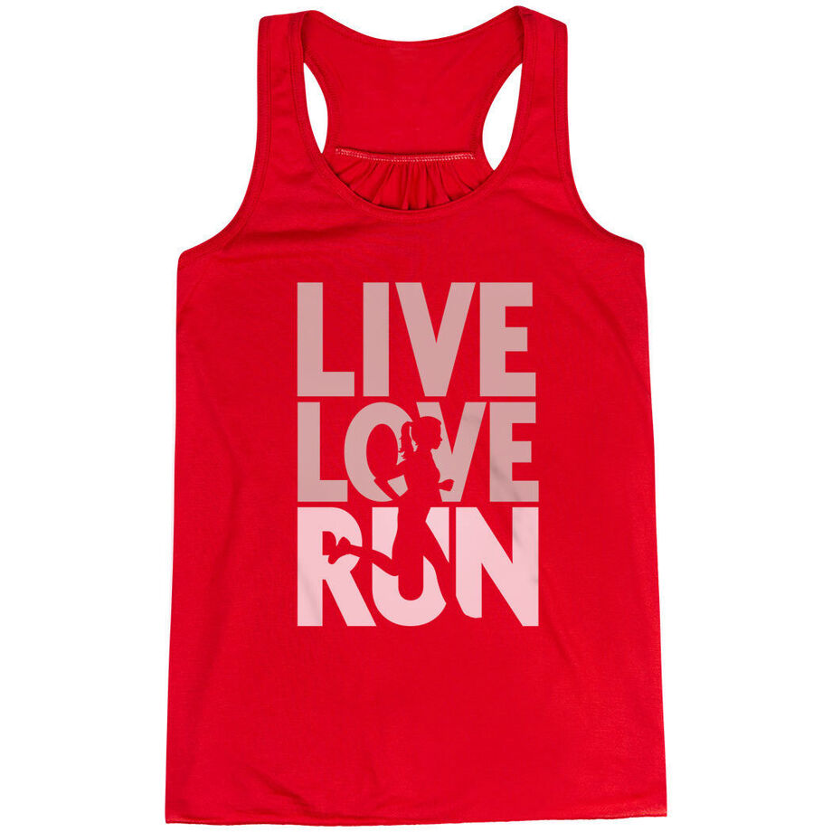 Flowy Racerback Tank Top - Live Love Run Silhouette
