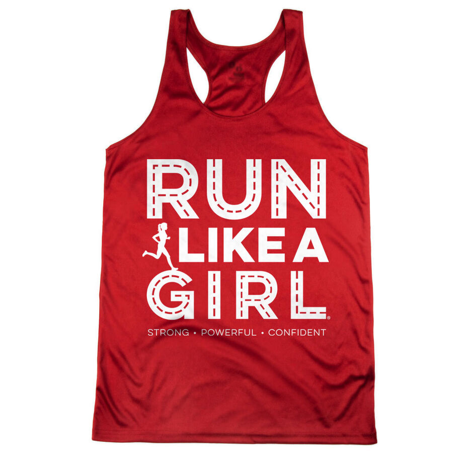 Women's Racerback Performance Tank Top - Run Like A Girl® Road