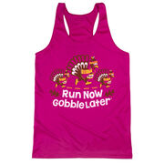 Women's Racerback Performance Tank Top - Run Now Gobble Later Turkey Trot