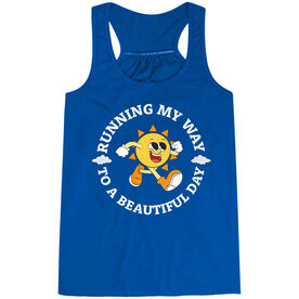 Flowy Racerback Tank Top - Running My Way to a Beautiful Day