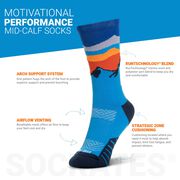 Socrates&reg; Mid-Calf Performance Socks - Free & Wild 