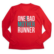 Women's Long Sleeve Tech Tee - One Bad Mother Runner (Bold)