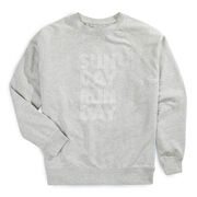 Running Raglan Crew Neck Pullover - Sunday Runday (Stacked)