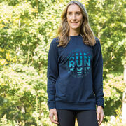 Running Raglan Crew Neck Sweatshirt - Eat Sleep Run Repeat