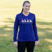 Women's Long Sleeve Tech Tee - Runnin' With My Gnomies&reg; - Christmas