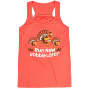 Flowy Racerback Tank Top - Run Now Gobble Later Turkey Trot